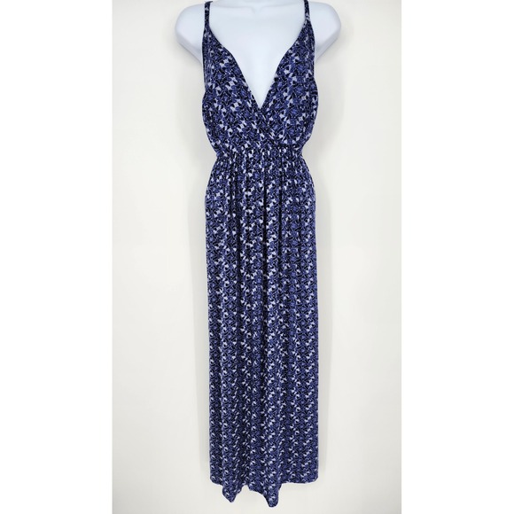 ellos Dresses & Skirts - Ellos Blue Abstract Maxi Sun Dress Womens Size 20 Empire Beach Resort Vacation